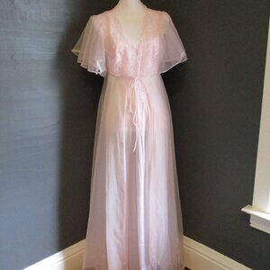 Vintage Val Mode Lingerie Peignoir Set  Women's Size M Light Pink